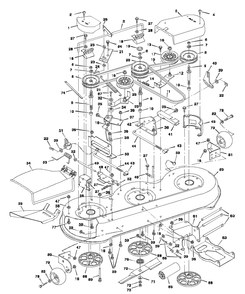 Mower Housing Diagram and Parts List for 46379A 1997 Briggs and Stratton Lawn Tractor